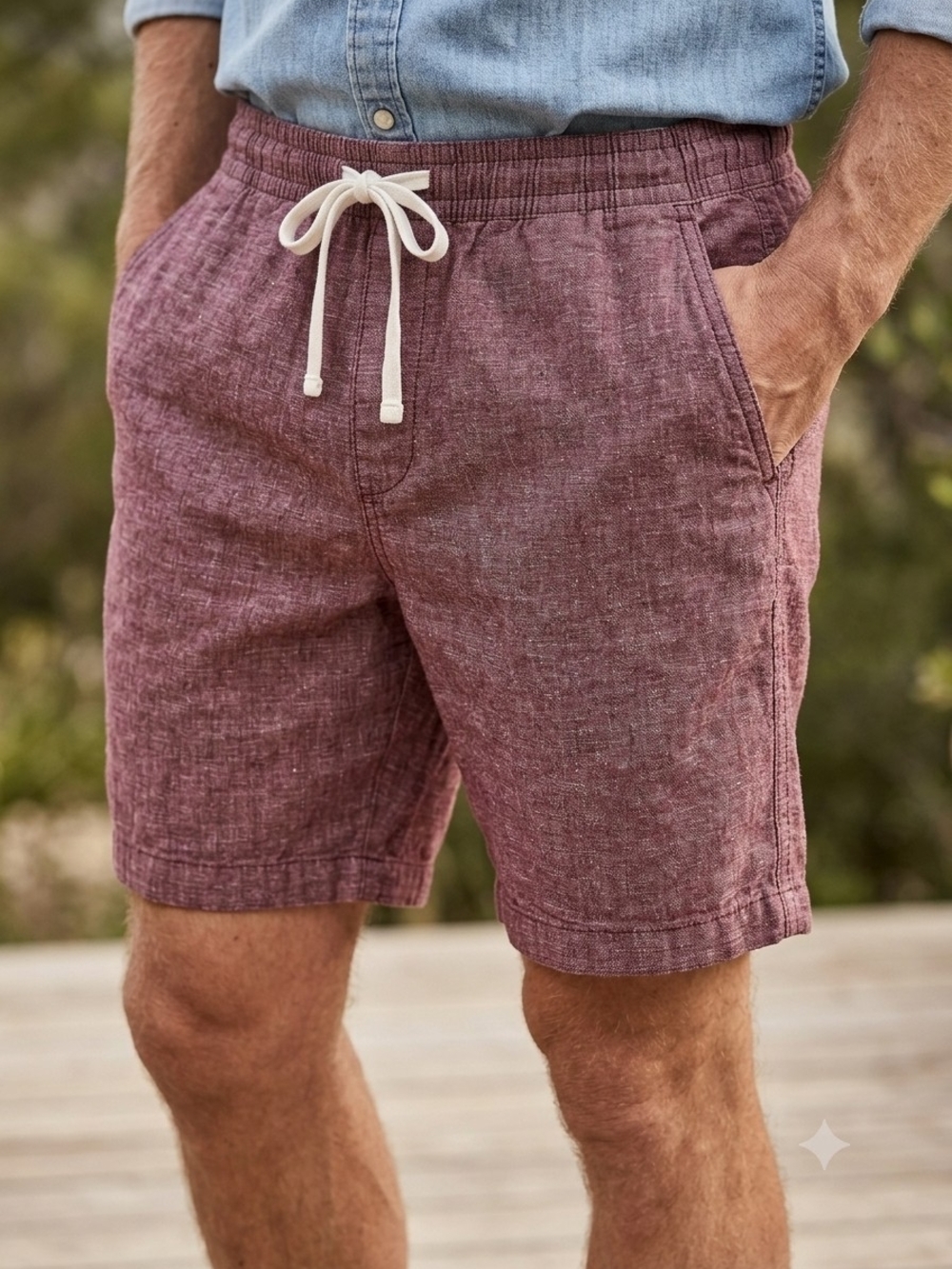 Old Navy Linen Blend Drawstring Jogger Shorts Coastal Casual Vacationcore